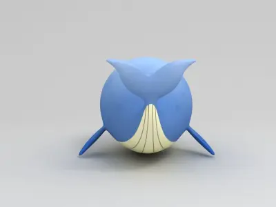 Cartoon Whale Low-poly 3D model