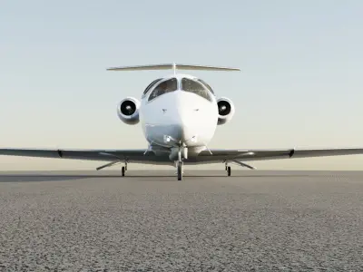 Hawker 400XP Jet Plane 3D model - interior included Low-poly 3D model