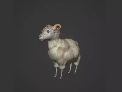Cartoon Sheep Free low-poly 3D model