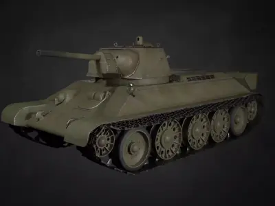 T-34 1942 soviet tank 3D model