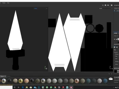 low poly knife sword Free low-poly 3D model