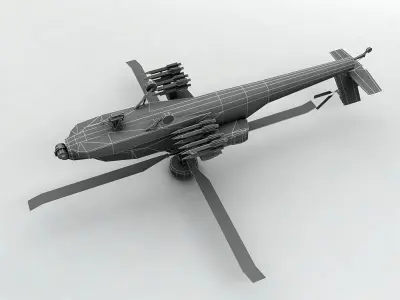 AH 64D Helicopter  -1 Low-poly 3D model