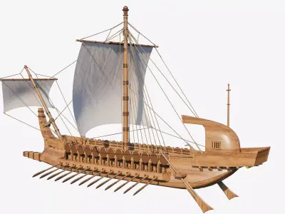 Sailboat 1 Low-poly 3D model