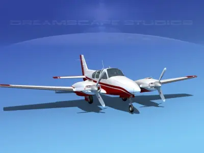 Beechcraft B55 Baron V05 3D model