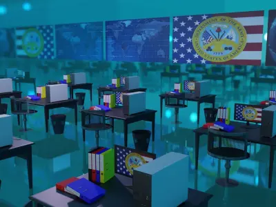 Military Control Room Low-poly 3D model