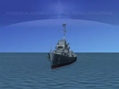 Destroyer Escort DE-222 USS Fowler 3D model
