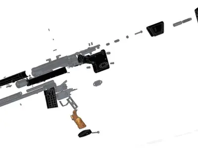 PSG-1 rifle with scope 3D model