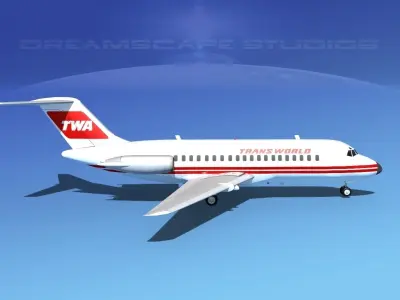 Douglas DC-9-15 TWA 2 3D model