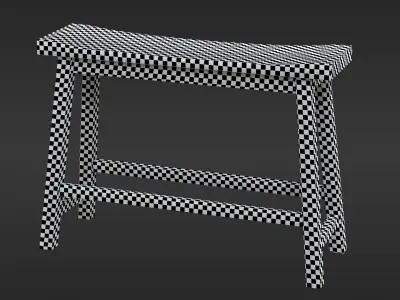 Wooden Bench Free low-poly 3D model 2