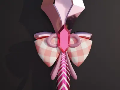 Pink Candy Dagger Free low-poly 3D model