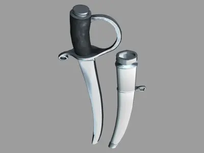 Futuristic Sword Saber With Scabbard Low-poly 3D model
