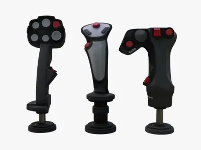 Fighter Jet  Joystick or Grips Low-poly 3D model
