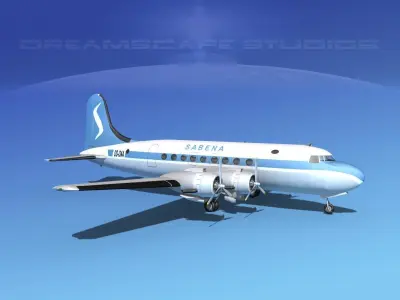 Douglas DC-4 Sabena Airlines 2 3D model