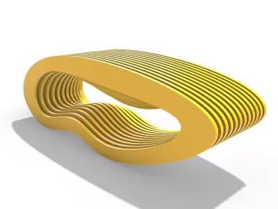 Alien Wavy SciFi Table 3D model