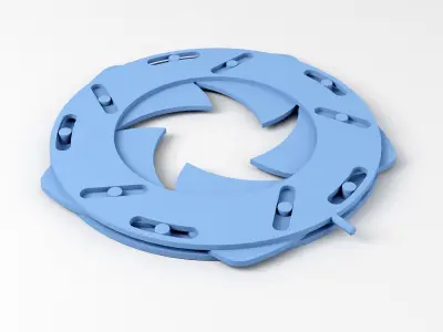 Mechanical Blade Iris Diaphragm Aperture Free low-poly 3D model