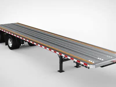  Flatbed Trailer Fontaine 3D model