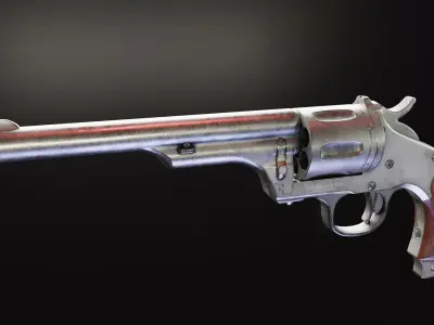 Merwin Hulbert Revolver Low-poly 3D model