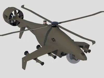 Sharkeye X UAS Tactical Helicopter Low-poly 3D model