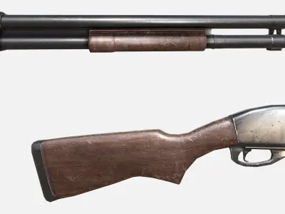 Remington Shotgun Low-poly 3D model