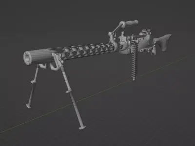 M1919 Browning cal 30 Low-poly 3D model