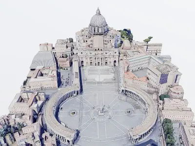 St Peters Square-San Pietro- Vatican Low-poly 3D model