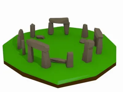 Lowpoly megalithic construction Free low-poly 3D model