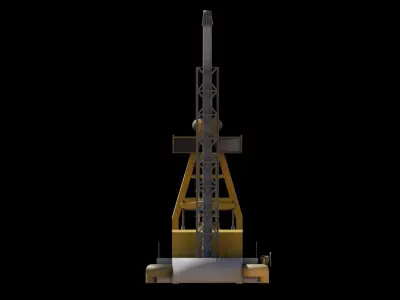 Oil and Gas Land Drilling Rig Low-poly 3D model