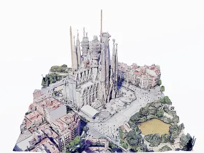 Sagrada Familia Low-poly 3D model