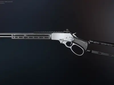Marlin model 1895 SBL and Textures Low-poly 3D model