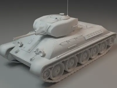 T-34-STZ Tank Low-poly 3D model