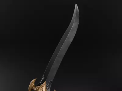 Royal Curved Sword 3D model