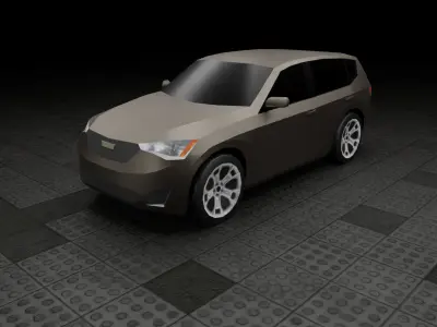 Low Poly Modern Generic Crossover SUV Low-poly 3D model