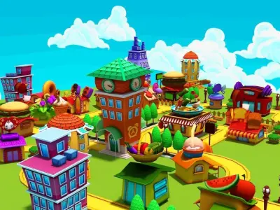 Cartoon Shop Low-poly 3D model