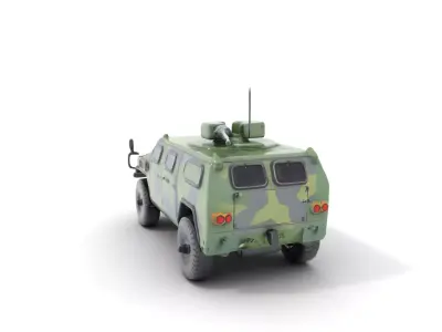 Camo Armed Vehicle model pack Low-poly 3D model