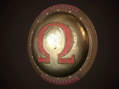 Hoplite Shield Omega Low-poly 3D model