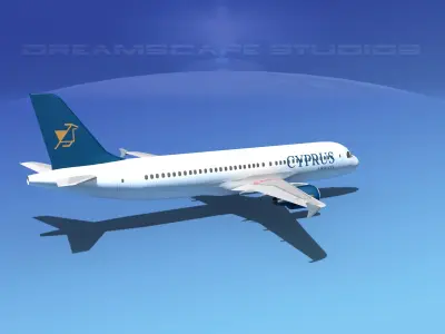 Airbus A320 LP Cyprus Airways Low-poly 3D model