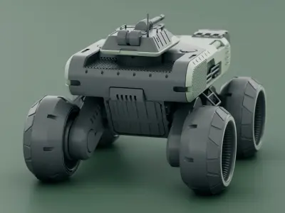 Military Truck B-1 Rigged 3D model