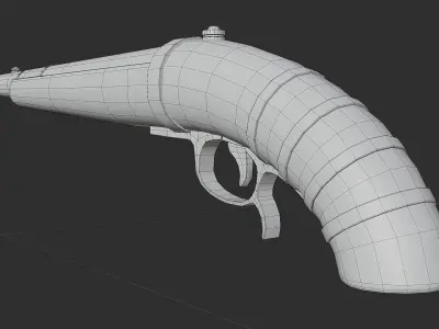 a Gun or pirate cannon Low-poly 3D model