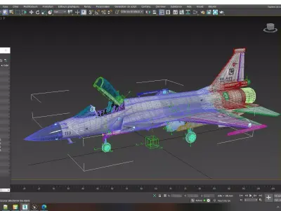 Rigged JF-17 Fighter Jet 3D model