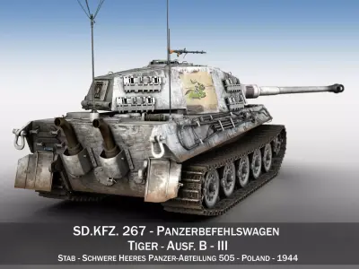 Panzerbefehlswagen Tiger - Ausf B - III 3D model