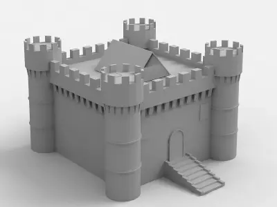 Medieval Castle low poly 3D model
