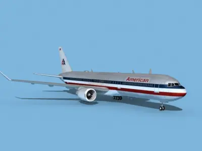 Boeing 767-400 American 3D model