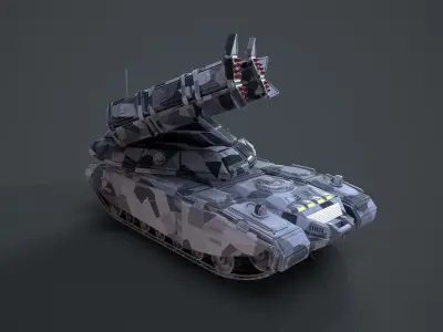 Sci-Fi Missile launcher Tank 3D model