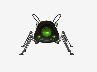 Insect Robot F03 Black Green - SciFi Character Design Low-poly 3D model