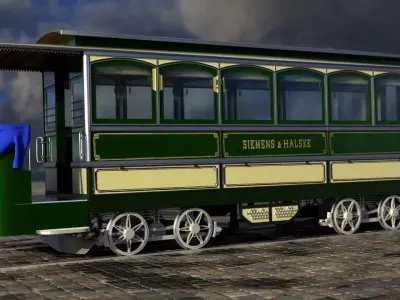 Old tram Siemens and Halske 3D model