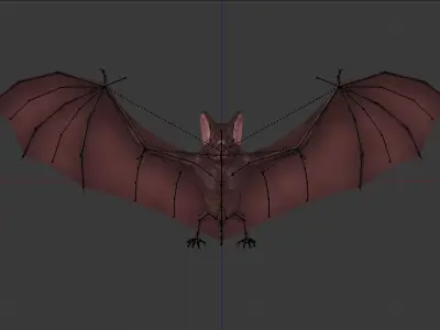 3D Bat Low-poly 3D model