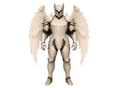 Winged Seraph Knight Armor Low-poly 3D model