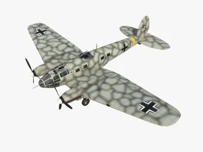 Heinkel He 111 J Low-poly 3D model