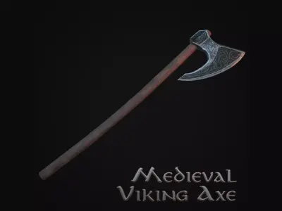 Medieval Viking Axe Low-poly 3D model