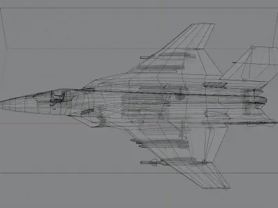 Mitsubishi F-3 F-X Godzilla Low-poly 3D model